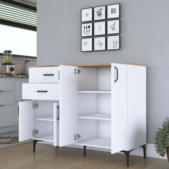 Hanah Home Armario Multiusos Blanco y Nogal